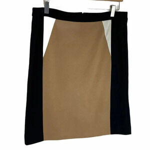 Calvin Klein 10 tan/black/white color block‎ skirt